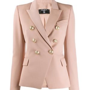 NWT BALMAIN BLAZER NUDE BEIGE PINK FR38 US 6